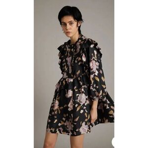 MUNTHE ANNER DRESS in Black Floral NWOT Size 38/ US 8